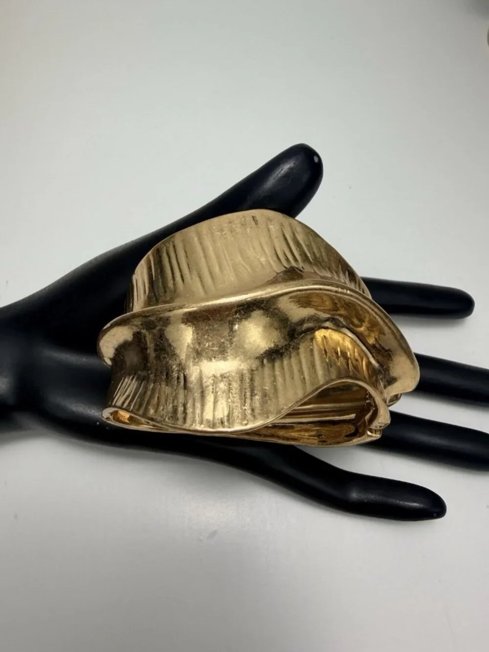 Zara Golden Sculptural Statement  Bracelet For Women Abstract Design - Picture 10 of 10